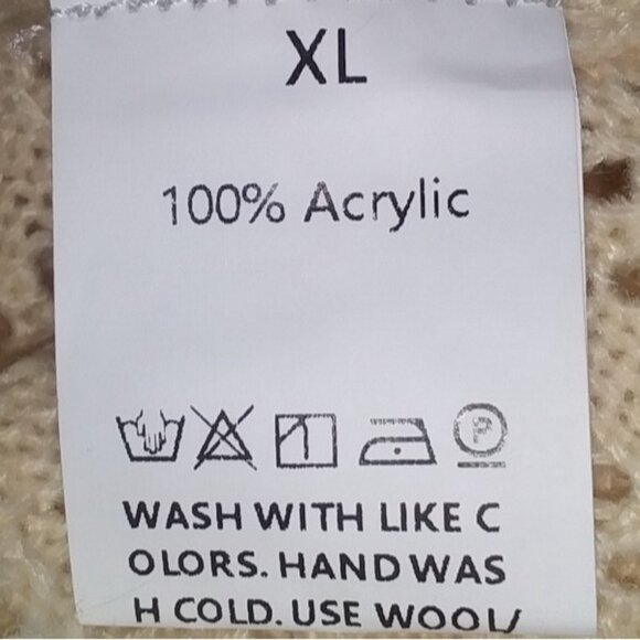 Source Unknown Women's Beautiful Cream Crochet & Victorian Lace Sweater Size XL - Picture 4 of 7